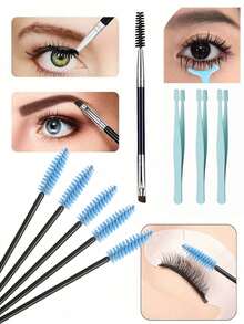 6pcs Eyelash Extension Tool Set, Includes Tweezers, Eyebrow Brush, Eyelash Curler And Eyelash Brush. Eyelash Curler Combination, Meets The Needs Of Multi-Layer Eyelash Extension, False Eyelash Extension And Shaping Tool - Multicolor - View 3
