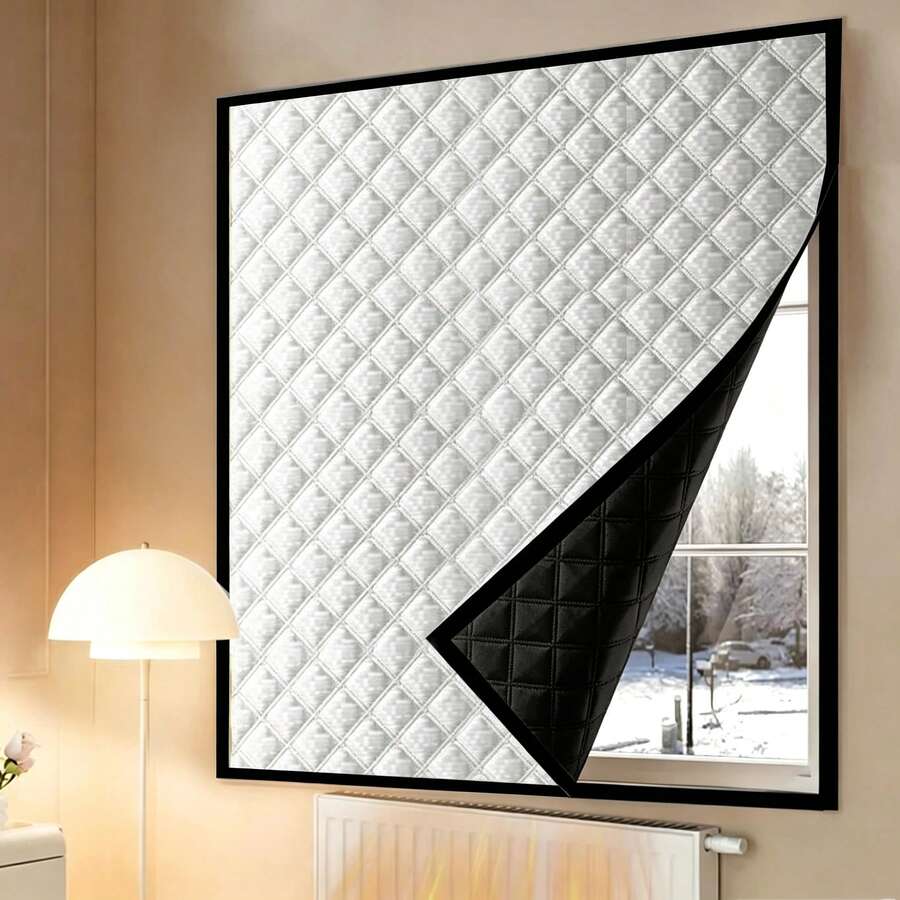 Winter Windproof Double-Layer Thickened Thermal Curtains, Blackout And Sound-Insulating, Suitable For Bedroom To Block Cold Air - Silver - View 1