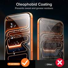 CASECOPS 4 Buah Pelindung Layar Kaca Tempered Ultra High Definition, Cakupan Penuh, Anti Gores, Anti Sidik Jari, Anti Guncangan, Lapisan Oleofobik, Sentuhan Halus, Mudah Dipasang, Kompatibel dengan iPhone 18 Pro Max/18 Pro/17e/17 Pro Max/17 Pro/17Air/17/16 Pro Max/16 Pro/16 Plus/16/15 Pro Max/15 Pro/15 Plus/15/14/13/12/11 Series, Cocok untuk Penggunaan Sehari-hari, Kantor dan Rumah, Kompatibel dengan Casing Ponsel - 4 buah - View 5