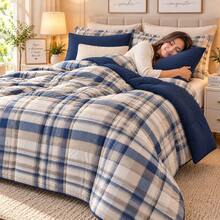 Edredom Queen Dupla Face Floral Caqui Matelado Macio Aconchegante Cobre leito Roupa de Cama - Azul - Visão 5