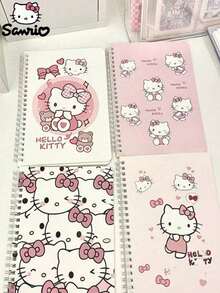 Sanrio 4pcs Hello Kitty Spiral Notebook - Thick Cute Cartoon Theme Daily Use Planner, School Office, Sanrio Stationery, Suitable For Back To School Gift - Multicolor - View 5