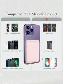 1pc Magnetic Wallet Phone Case, Magnetic Card Holder Phone Case, Leather Wallet Back Cover, Ultra-Thin Card Sleeve, Magnetic Access Card Holder, Can Be Used As Gift, Card Holder, Wallet, Business Card Holder, Credit Card Holder, Unisex - Multiple Styles - View 6