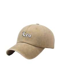 1Pc Unisex 12 Zodiac Sign Print Outdoors Fashionable Leisure Washed Baseball Cap, Adjustable Outdoor Sun Protection Casual Hat - Khaki - View 14