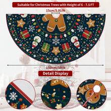 1 buah Alas Pohon Natal Motif Manusia Kue Jahe Kartun Biru Tua, Dekorasi Liburan Warna Elegan, 5 Ukuran, Hadiah Liburan Unisex, Cocok Untuk Dekorasi Natal di Rumah dan Pesta - Manusia Kue Jahe Kartun Biru Tua - View 10