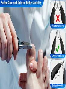 4-Piece Professional Foot Care Tool Set, Includes Nail Clippers And Various Foot Care Tools. Suitable For Treating Swollen Nails Or Ingrown Nails. Made Of Stainless Steel, Sharp Blades And Easy To Use. Handle Features Non-Slip Design For Comfortable Grip. Essential Tools For Foot Care. - Black - View 10