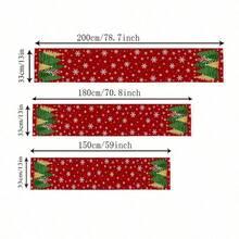 Christmas Snowflake Xmas Tree Table Runner Holiday Party Decor Reusable Winter Xmas Kitchen Dining Table Runner Christmas Decorations - Multicolor - View 2