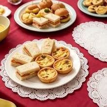 300sheets White Round Lace Paper Doilies, Disposable Decorative Paper Placemats Bulk, Elegant Doily Paper Pads For Dessert Fried Food, Wedding Tableware Decoration, Cake Packaging & Daily Table Serving - White - View 2