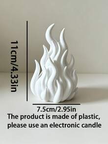 Gothic Flame Design White Candle Holder, Vintage Home Desktop Decor Ornament, Collectible Figurine, Suitable For Bedroom/Study/Bookshelf/Dining Table/Gift Shop/Party Decoration, Christmas And Birthday Gift - Multicolor - View 10