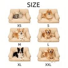 1pc Extra Large Dog Bed Sofa, Dog Bed, Dog Mat, Cat Bed, Large Dog Bed, Non-Slip Bottom Design, Detachable And Easy To Clean, Diagonal Plaid Design Simple And Versatile, Soft Lining Filling, Suitable For Various Dog Breeds And Small Cats, Multiple Sizes Available, Providing Pets With A Comfortable Sleeping Space, Suitable For Indoor Use - Beige - View 12