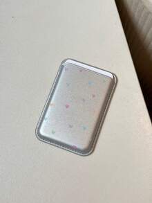 Minimalist Niche Solid Color Magnetic Card Holder UV Painted Colorful Small Heart Pattern Compatible With Apple 17pro/16/15/18ProMax Phone Case Leather Back Clip Card Slot Ultra-Thin Card Sleeve Access Card Accessory Regular N52 Magnet, Quantity 12pcs (This Is A Single Magnetic Card Holder, Phone Case Not Included) - Multicolor - View 8