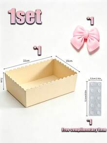 1 Set Bowknot Storage Box, Vanity Makeup Organizer, Bathroom Countertop Storage, Desk Stationery Organizer, Cream Color, Yellow Bowknot Storage Box, Multi-Color Options, Home Miscellaneous Storage Basket, Includes Box Accessories - Multicolor - View 14