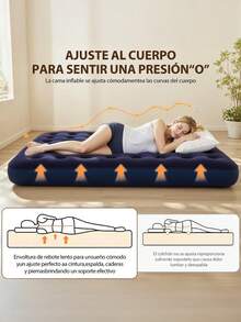 Double Inflatable Camping Air Mattress With Pump - Royal Blue - View 3