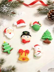 Set Cetakan Silikon Pohon Natal dan Manusia Salju, Alat Dekorasi Kue Cokelat Permen Fondan untuk Memanggang, Gadget Dapur untuk DIY Hari Raya, Pasta Gula, Silikon yang Dapat Digunakan Kembali Mudah Dibersihkan dan Mudah Dilepas, Perlengkapan Memanggang Dapur - Krem - View 6