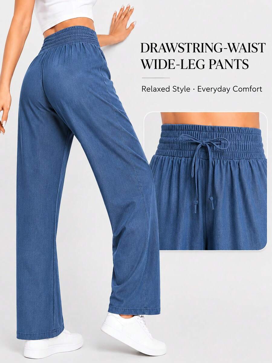 Women Pants - Blue - View 1