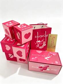 1 Set 8pcs Pop-Up Surprise Birthday Gift Box, Includes 6 Pop-Up Boxes, Birthday Surprise Gift Box, Cash Explosion Box, Explosion Box, Cash Gift Box, Suitable For Valentine's Day, Graduation, Birthday, Anniversary And Other Occasions - A - View 15