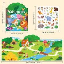 Reusable Jelly Sticker Books Set For Toddlers 3+, Animals Vehicles Ocean Themes, No‑Mess Quiet Activity Book For Kids Early Learning - Green - View 4