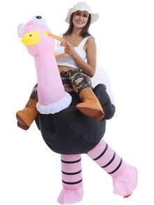 Inflatable Ostrich Costume, Suitable For Women, Men, Adult Role Play Party, Inflatable Ostrich Costume, Inflatable Funny Costume, Halloween, Christmas, Carnival Party - Apricot - View 8