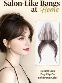 1pc New Style Fake Bangs Hair Piece Top Hair Extension Bangs Wig, Voluminous Lightweight Invisible Hair Patch, Eight-Character Bangs Wig For Women - Multicolor - View 1