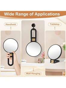 50x Handheld Magnifying Makeup Mirror, Double-Sided 1x/50x Foldable Travel Vanity Mirror With 360° Adjustable Handle, Modern Aesthetic Cozy Home Decor, Suitable For Makeup And Beard Trimming, Sweet Creative Gift For Beauty Lovers - Multicolor - View 8