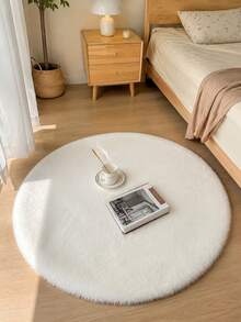 Karpet Bulat Lembut Warna Krem Putih, Untuk Kamar Tidur, Ruang Tamu, Ruang Belajar, Kantor, Karpet Kamar Tidur Mewah, Anti Selip, Karpet Berbulu, Karpet Bulu Imitasi, Karpet Ruang Tamu, Karpet Samping Tempat Tidur, Karpet Dekoratif, Dekorasi Kamar Tidur, Dekorasi Rumah Musim Gugur, Dekorasi Ruangan, Dekorasi Musim Gugur, Dekorasi Rumah Musim Gugur - Putih Gading - View 1