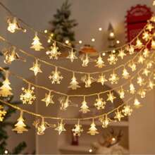 Luminária Cordão Fio De Luz De Led Estrelas Decoração - luz branca quente - Visão 11