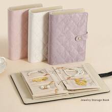 1 Set Book-Shaped Travel Jewelry Storage Album, Detachable Inner Pages Anti-Oxidation Jewelry Storage Box, Necklace Earring Ring Bracelet Storage Rack, Suitable For Women - Jewelry Organizer Book - View 2