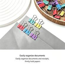 Colorful Highly Attractive Long Tail Clips, Suitable For Students To Organize Exam Papers And Exercises, Office To Organize Contracts And Documents, Home To Classify Receipts And Bills, Strong Clamping Force, Secure And Stable Grip, Not Easy To Loosen Or Slip, Compact And Portable, Practical Desktop Stationery Storage Clips (Random Color Shipment) - Multicolor - View 5