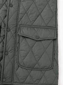 Men's Autumn/Winter Fashion Long Sleeve Contrast Color Padded Coat, Suitable For Daily Commute And Vacation - Green - View 7