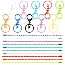 30pcs Colorful Metal Keychain Making Kit, Includes Lobster Clasp, Swivel Trigger Hook, Split Key Rings, Bead Chains And Connectors, Suitable For Keychain Making - Multicolor - View 1