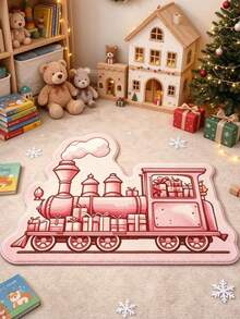 1 buah Karpet Dekoratif Kereta Hadiah Natal Warna Pink, Dekorasi Kamar Tidur Natal, Karpet Kecil, Permadani, Dekorasi Rumah, Karpet Ruang Tamu, Karpet Kecil Ruang Tamu, Karpet Kamar Tidur, Dekorasi Rumah Ruang Tamu - MultiWarna - View 1