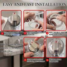 6pcs Stove Knob Protector Cover Set, Includes 5 Protector Covers + 1 Lock, Universal Gas Stove Knob Anti-Touch Switch Guard - Multicolor - View 6