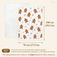 1pc Christmas Gingerbread Man Pattern Blanket, Single Layer Flannel Single-Sided Printed Blanket, Perfect For Holidays, Birthdays, Sofa And Home Decor - Multi-color 2 - View 11