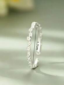 1pc Niche Sweet Floral Open Adjustable Ring, Suitable For Women's Daily And Party Wear - Silver - View 4