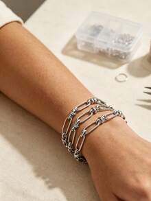 1m Stainless Steel Hip-Hop Spiral Heart-Shaped Chain Necklace And Bracelet DIY Jewelry Making Kit - Chain - View 3