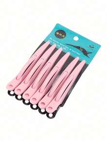 Professional Hair Crocodile Clips, No-Crease Sectioning Positioning Hair Clips, Hair Salon Haircutting, Makeup Bangs Styling Clips, Black And Pink Optional - Multicolor - View 12