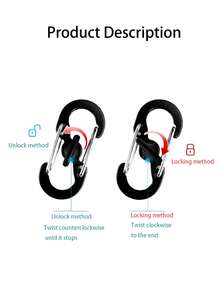Carabiner Keychain Clip,Double-Sided Opening With No Lag,Keychain Hook,Hiking Keychain Accessory,Mini Carabiner,Backpack Charm.Gifts - Multicolor - View 5