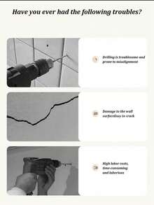 20/10/5pcs No-Drill Wall Hooks, Sturdy Invisible Plastic Clips For Hanging Photos And Picture Frames, Suitable For Home And Exhibition Decor - 7x7 - View 6