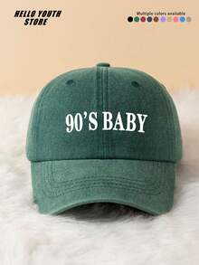 1pc "90'S BABY" Letter Print Baseball Cap, Fashionable & Versatile, Adjustable Lightweight Comfortable Sweatband Multi-Functional Baseball Cap, Sun Protection & Shade Hat For Travel, Suitable For Outfit Matching And Daily Use, Gift For Friends - A - View 11