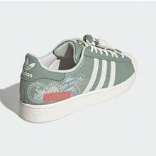 ADIDAS Superstar II Unisex Retro Shell Toe Sneakers | Matcha Green Leather Upper White Three Stripes Casual Shoes JR1331 - Matcha Green - View 4