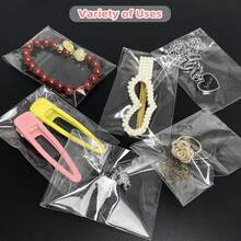 100pcs Transparent Baking Bags, Multiple Sizes, Clear Self-Sealing Cellophane Bags, Reusable Plastic Bags, Suitable For Cookies, Candies, Baked Goods, Party Favors, Etc. - Multicolor - View 3