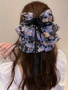 Blue and Black Floral