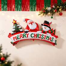 Christmas Snowman & Santa Tree Aluminum Foil Balloons, Christmas Party Banner Balloons, Suitable For Christmas Holiday Decoration - Multicolor - View 1