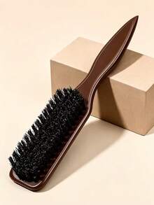 Unisex Boar Bristle Hair Brush And Beard Brush - Fragrance-Free Professional Hairstyling Brush, Suitable For Thick/Thin Hair, Can Clean Ombre Hairstyles And Electric Trimmers, Create Smooth Hairstyles, Essential For Back To School And Travel, Also Suitable For Women's Hair Accessories, Combs, Brushes And Trimming Brushes. - Multicolor - View 3