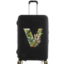 Elastic Luggage Cover, Jungle Tiger Letter Print Luggage Protective Cover, Stretchable Dust-Proof Scratch-Resistant Reusable Travel Cover, Suitable For 18-32 Inch Luggage - Black - View 66