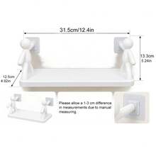 1pc Plastic Modern Wall-Mounted Storage Rack, Human-Shaped Design, Minimalist Style, Suitable For Kitchen Or Bathroom, Bathroom Organizer, Tripod, 10 Inch, 3 Colors Available, No Drilling Required - Multicolor - View 14