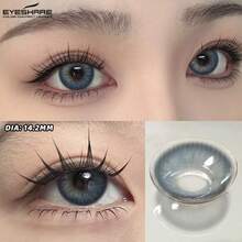 Eyeshare 1 Pair Soft Color Contact Lenses,Blue Contact Lenses, 14.2mm Eye Makeup, Yearly Disposable - Blue - View 3