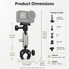 Bicycle Riding Mount Compatible With Insta360 ACE Pro 2, Action 5/4 Camera, Motorcycle Riding - View 2