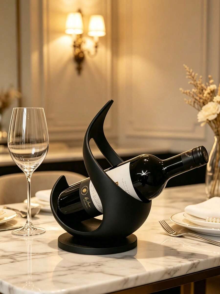 3D Printed Decorative Wine Bottle Holder Sculpture Ornament, Unique Creative Gift, Multifunctional Desktop Wine Storage Decor, Modern Kitchen And Bar Decoration, Perfect Holiday Gift For Enthusiasts And Collectors - View 1
