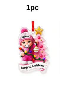 Ornamen Pohon Natal Nama Kustom, Dekorasi Gantung Liburan Personalisasi, Liontin Pohon Natal Meriah untuk Rumah dan Pesta, Hadiah Kenang-kenangan Kustom, Dekorasi Nama Keluarga yang Dapat Disesuaikan, Hadiah Natal Musim Dingin, 2D Datar, Hadiah untuk Keluarga dan Teman - Gaya D - View 8