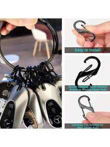 8pcs Metal Lock Clip Keychain, S-Shaped Alloy Carabiner, Suitable For Outdoor Camping, Hiking Travel - S-type Alloy Buckle - View 6